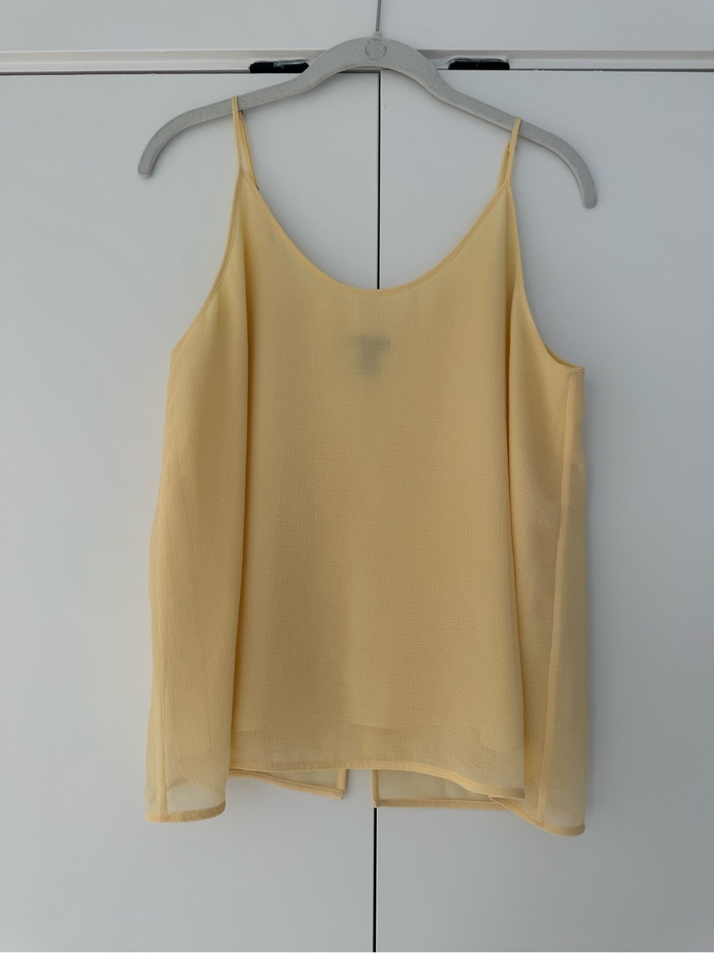 Chelsea28 Pale Yellow Spaghetti-Strap Chiffon Cami